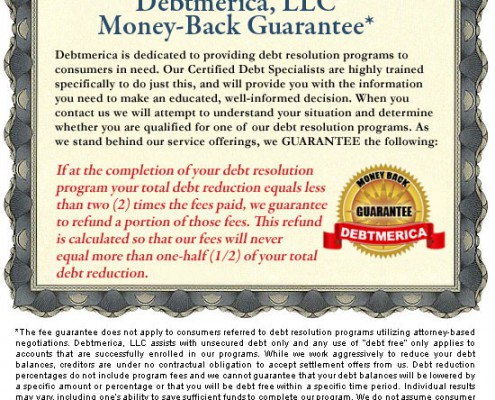 Debtmerica Fee Guarantee